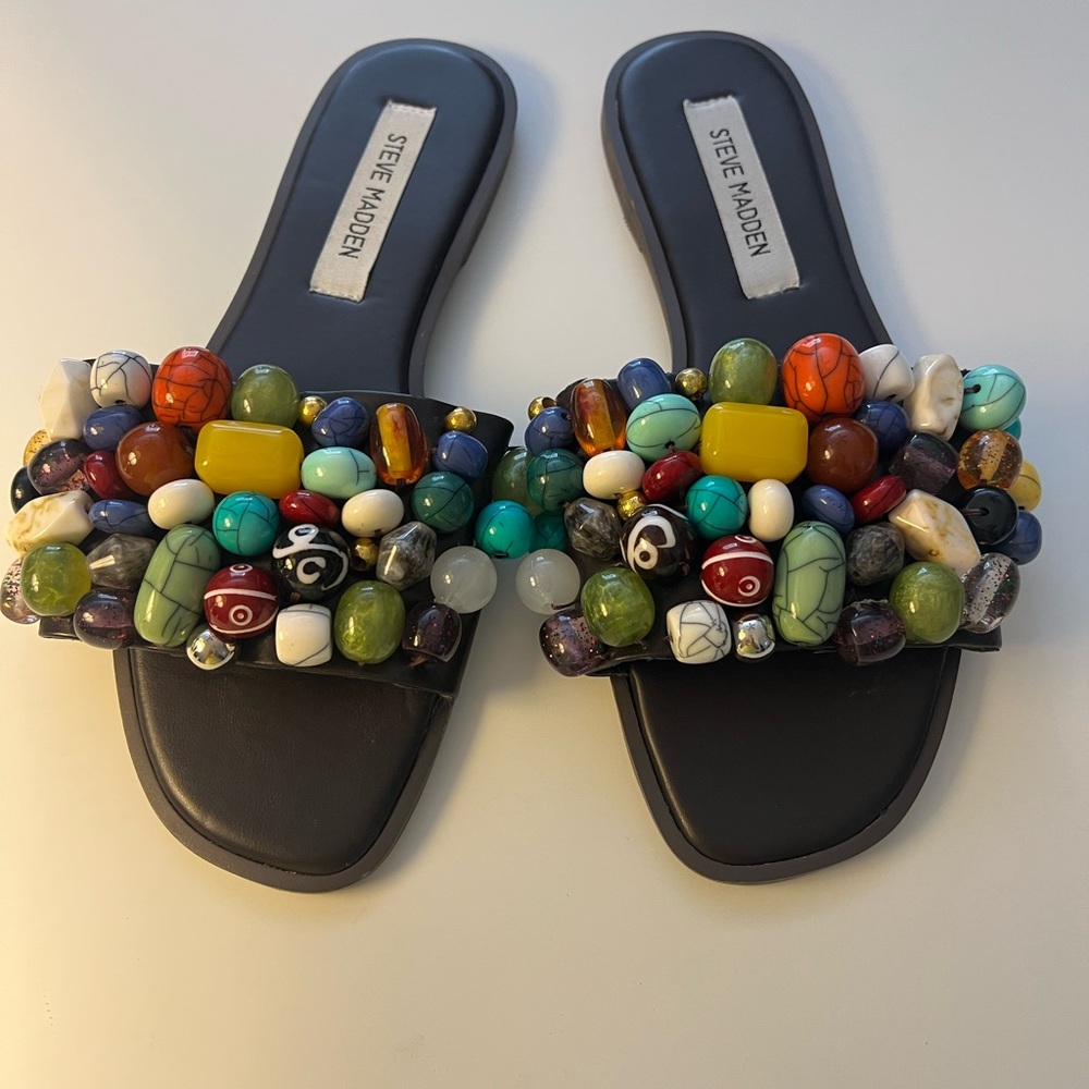 Steve Madden Multicolor Beaded Sandals